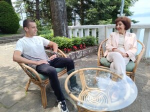 Сиљановска Давкова во Охрид се сретна со македонскиот атлетичар Дарио Ивановски